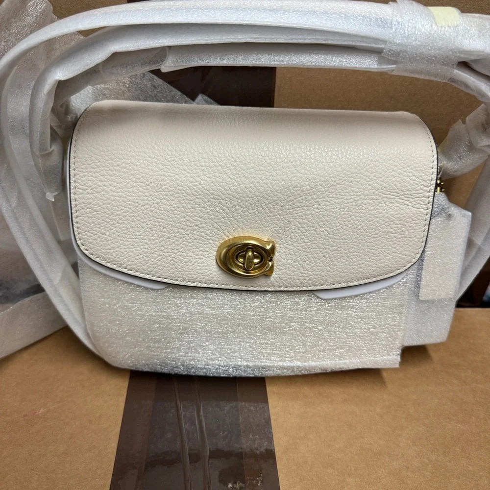 Coach Women’s Cassie 19 Pebble Leather Crossbody - Chalk - Picture 10 of 14